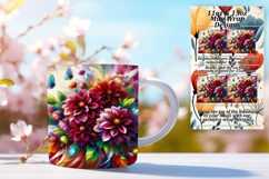 Bold 11oz Mug Wrap Png Artwork , Flowers Product Image 1