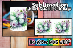 Blissful evenings 11oz 15oz sublimation wrap, Butterfly Product Image 1