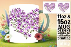 Spring Heart Floral Pattern Mug Wrap Product Image 1