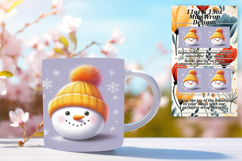 Lovely 11oz Mug Wrap Png Artwork , Snowman Product Image 1