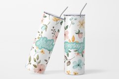 Tumbler sublimation design with spring flowers, PNG file. Product Image 2