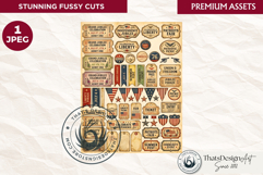 USA Vintage Patriotic fussy cut ephemera tag and stamps Product Image 1