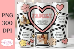 Family photo tumbler template PNG, picture tumbler wrap PNG Product Image 1