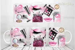 Makeup Mug PNG, Cosmetics Mug Png, 11Oz Mug Sublimation Png Product Image 2