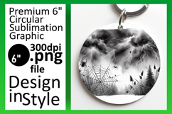 Creative Keychain Round Design PNG , Halloween Product Image 1