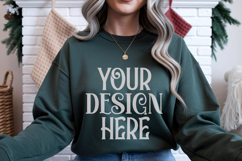 Forest Green Gildan 18500 Sweatshirt Mockup, Unisex mockups Product Image 1