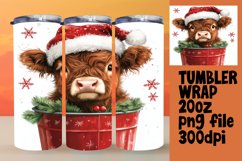 Cute Cow Watercolor Wrap - Christmas 20oz Tumbler Design Product Image 1