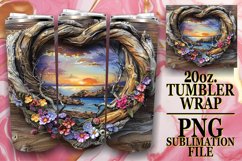Rustic Reflections: 20oz Wood Heart Design Product Image 1