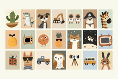 Neutral Kids Wall Art Nursery Printable Posters Cute Product Image 5