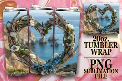 Floral Serenity Tumbler Sublimation - 3D Heart Frame Product Image 1