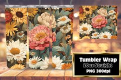 Timeless Vintage Floral Tumbler Sublimation Product Image 1