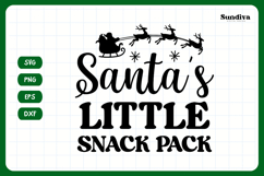 Christmas Treat Bag Quote SVG | Santas Little Snack Pack Product Image 3