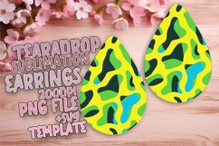 Neon Radiance Teardrop Earring Sublimation Design Product Image 1