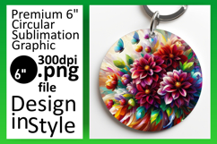 Dynamic Keychain Circle PNG Design , Flowers Product Image 1