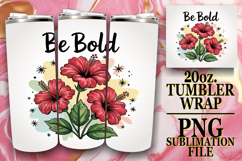 Lively Sublimation 20oz tumbler wrap, Flowers Quote Product Image 1