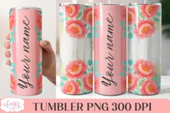 Customizable floral tumbler wrap sublimation PNG design Product Image 1