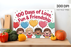 100 days of school Cutting Board PNG Design, Teacher PNG Product Image 1