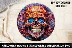 Halloween Stained Glass Sublimation PNG | Skull | Ghost Product Image 1