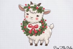 Cute Watercolor Christmas Farm Clipart PNG Product Image 1