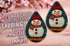 Creative Teardrop Earrings PNG Artwork , Snowman Product Image 1