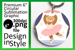 Gorgeous Keychain Circle Design PNG , Cute Bear Product Image 1
