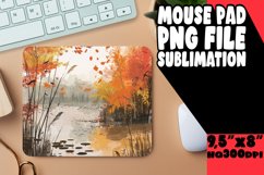 Autumn Mouse Pad Design Watercolor Sublimation Product Image 1