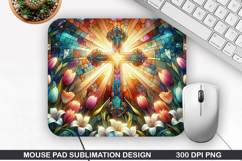 Cross Mouse Pad Sublimation, Easter Mouse Pad PNG Product Image 1