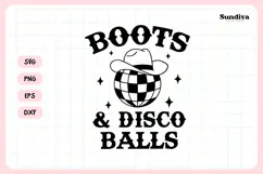 Cowgirl Bachelorette Party Saying SVG | Boots Disco Balls Product Image 3