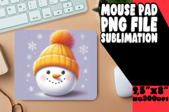 Unique Mouse Pad Design Ideas PNG, Snowman Product Image 1