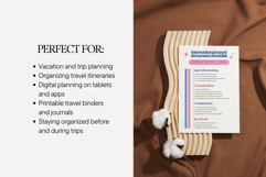 International Travel Document Checklist Printable &amp; Digital Product Image 4