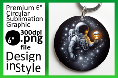 Charming Circle Design Car Coaster PNG , Astronaut Product Image 1