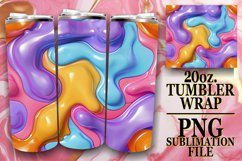 15x 3D Inflated Puff Tumbler Wraps Bundle, 20oz Colorful Product Image 10