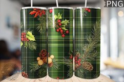 Green Christmas Plaid Tumbler Wrap - High Quality 300 Dpi Product Image 1