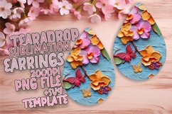 Whimsical Teardrop Design for DIY Earrings , 3D Flower Product Image 1