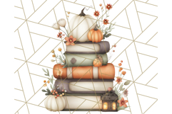Watercolor Halloween Cottage Clipart, Ghosts &amp; Pumpkins Png Product Image 5