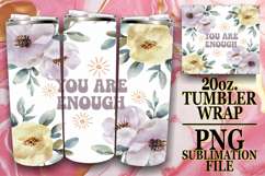 HAPPY VIBES 20oz TUMBLER WRAP, Flower Quote Product Image 1