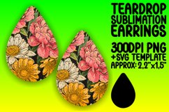 Stylish Floral Teardrop Earring Variety PNG Product Image 1