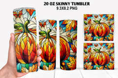 Pumpkins Skinny Tumbler 20oz Wrap Design, Halloween Tumbler Product Image 1