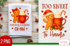 Christmas kitchen towel PNG, Cute gingerbread man design Product Image 1