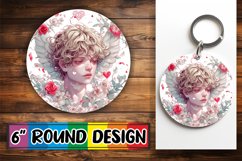 Enchanting Valentine&#039;s Delight: Sublimation Design Round Product Image 1