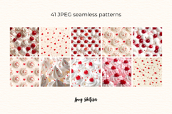 Cream and Cherry Digital Paper Kit Rococo Patterns Product Image 3