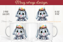 Easter rabbit mug wrap sublimation |Funny Bunny mug design Product Image 1