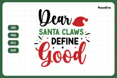Christmas Cat Bandana Quotes SVG | Dear Santa Claws Product Image 3