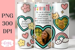 Family photo tumbler template PNG, Cat lover tumbler PNG Product Image 1