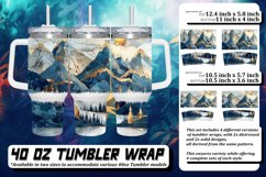 Golden Tumbler Wrap Design: Glitter Sublimation, 40oz Product Image 1