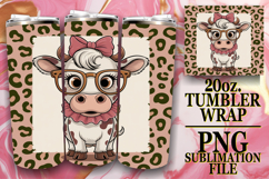 RADIANT SPIRITS 20oz TUMBLER WRAP, Cute Cow Product Image 1