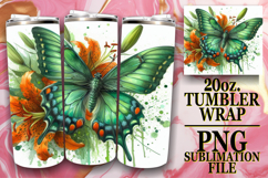 Joyful heart 20oz tumbler wrap, Butterfly Product Image 1