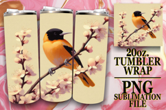 Cozy afternoons 20oz tumbler wrap, Birds Product Image 1
