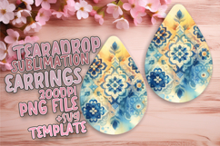 Creative Teardrop Design for Earrings , Watercolor Patter Product Image 1