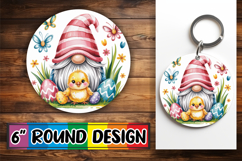 Enchanted Circle Keychain PNG, Easter Gnomes Product Image 1